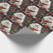 Perzische Kat in Sneeuw Kerstmis Cadeaupapier (Hoek)