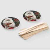 Perzische Kat in Sneeuw Kerstmis Handwaaier (Niet-gemonteerd)