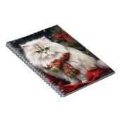 Perzische Kat in Sneeuw Kerstmis Notitieboek (Rechterzijde)