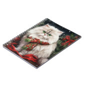 Perzische Kat in Sneeuw Kerstmis Notitieboek (Linkerzijde)