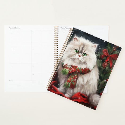 Perzische Kat in Sneeuw Kerstmis Planner (Display)