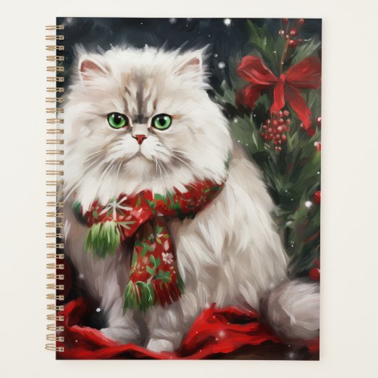 Perzische Kat in Sneeuw Kerstmis Planner (Voorkant)