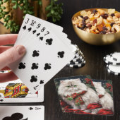 Perzische Kat in Sneeuw Kerstmis Pokerkaarten (Insitu)