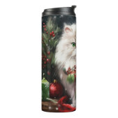 Perzische Kat in Sneeuw Kerstmis Thermosbeker (Gedraaid links)