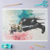 Perzische kat in zwart laars decoupage tissuepapier (Craft)