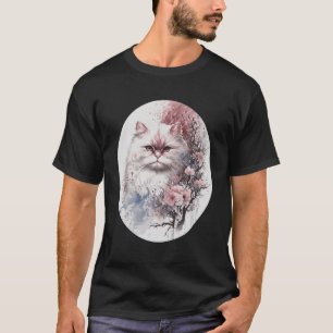 Perzische Kat Japanse Kersenbloesem Sakura Kat Bre T-shirt