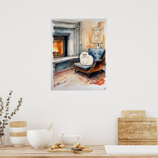 Perzische kat - Kat Art Print (Keuken)