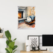 Perzische kat - Kat Art Print (Thuiskantoor)