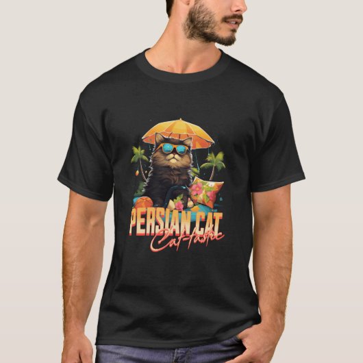Perzische kat katastische retro t-shirt (Voorkant)