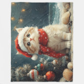 Perzische Kat Kerst  Strand Fleece Deken (Voorkant)