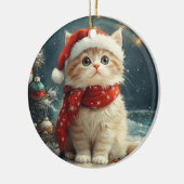 Perzische Kat Kerst  Strand Keramisch Ornament (Links)