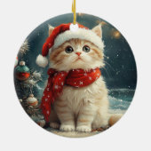 Perzische Kat Kerst  Strand Keramisch Ornament (Achterkant)