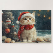 Perzische Kat Kerst  Strand Legpuzzel (Horizontaal)