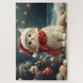 Perzische Kat Kerst  Strand Legpuzzel (Verticaal)
