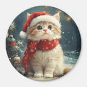 Perzische Kat Kerst  Strand Magneet (Voorkant)