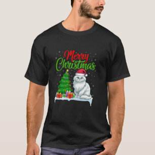 Perzische Kat Kerstboom Lichten Xmas Perzische Kat T-shirt