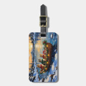 Perzische Kat Kerstboot Vakantie Bagagelabel (Voorkant verticaal)