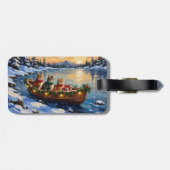 Perzische Kat Kerstboot Vakantie Bagagelabel (Achterkant horizontaal)