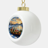 Perzische Kat Kerstboot Vakantie Keramische Bal Ornament (Rechts)