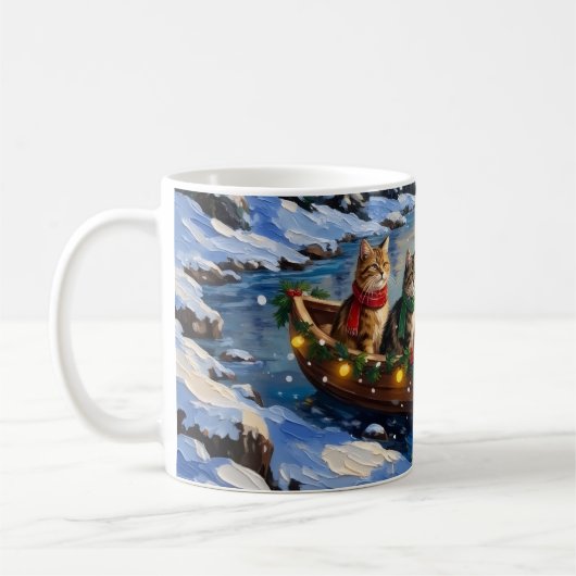 Perzische Kat Kerstboot Vakantie Koffiemok (Links)