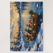 Perzische Kat Kerstboot Vakantie Legpuzzel (Verticaal)