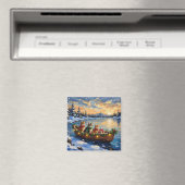 Perzische Kat Kerstboot Vakantie Magneet (Insitu (Vaatwasser))