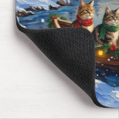 Perzische Kat Kerstboot Vakantie Muismat (Hoek)