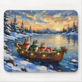 Perzische Kat Kerstboot Vakantie Muismat (Voorkant)