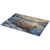 Perzische Kat Kerstboot Vakantie Snijplank (Hoek)