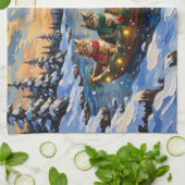 Perzische Kat Kerstboot Vakantie Theedoek (Gevouwen)