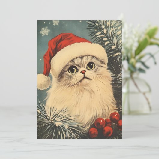 Perzische kat Kerstmis Feestdagenkaart (Staand voorkant)