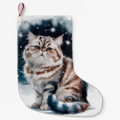 Perzische Kat Kerstmis Stocking Kleine Kerstsok (Voorkant)