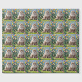 Perzische kat lente bloemen schilderen cadeaupapier (Vlak)