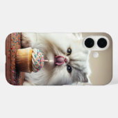 Perzische kat likt een verjaardagscupcake Case-Mate iPhone case (Achterkant (horizontaal))