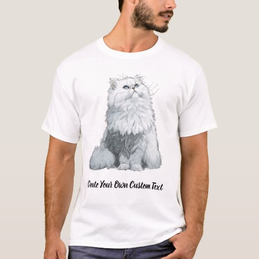 Perzische Kat Maak Je Eigen Aangepaste Tekst  T-shirt (Voorkant)