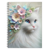 Perzische kat met bloemlaurier notitieboek (Voorkant)