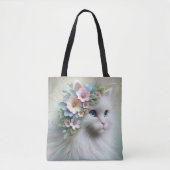 Perzische kat met bloemlaurier tote bag (Voorkant)