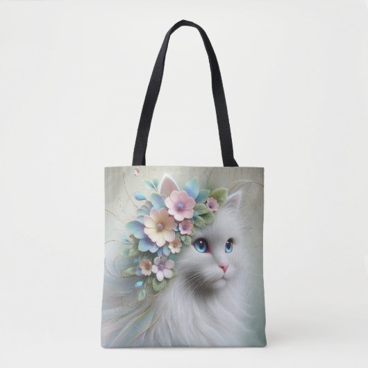 Perzische kat met bloemlaurier tote bag (Voorkant)