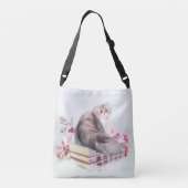 Perzische kat met boeken crossbody tas (Achterkant)