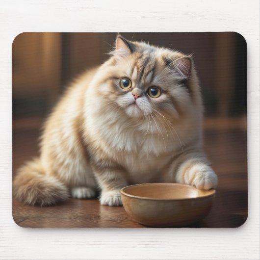 Perzische kat met een lege voerbak muismat (Voorkant)