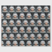 Perzische kat met een verjaardagstaart cadeaupapier (Vlak)