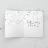 Perzische kat met een verjaardagstaart kaart (Binnen)