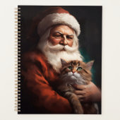 Perzische Kat Met Feestelijke Kerstman Kerstmis  Planner (Voorkant)