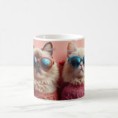 Perzische kat met hart Rozen Valentijnsdag Koffiemok (Center)