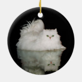 Perzische kat met jade groene ogen keramisch ornament (Achterkant)