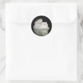 Perzische kat met jade groene ogen ronde sticker (Tas)
