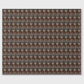 Perzische kat met kerstcadeaus open haard cadeaupapier (Vlak)