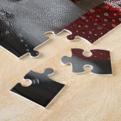 Perzische kat met kerstcadeaus open haard legpuzzel (Zijkant)