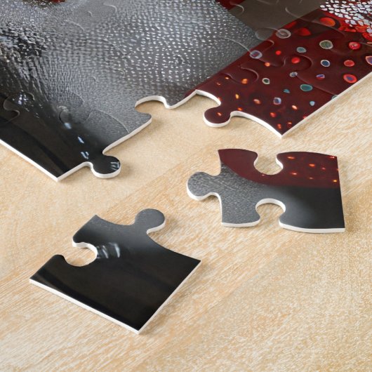 Perzische kat met kerstcadeaus open haard legpuzzel (Zijkant)