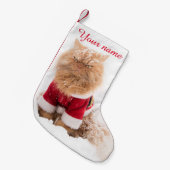 Perzische kat met kerstklep in sneeuw kleine kerstsok (Voorkant (Hangend))